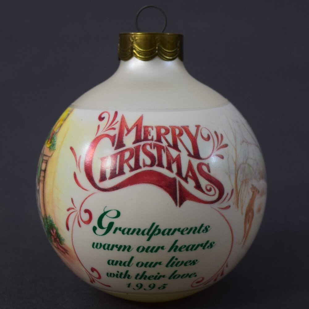 Hallmark Keepsake Christmas Ornament Grandparent Frosted Glass Globe QX2419 1995